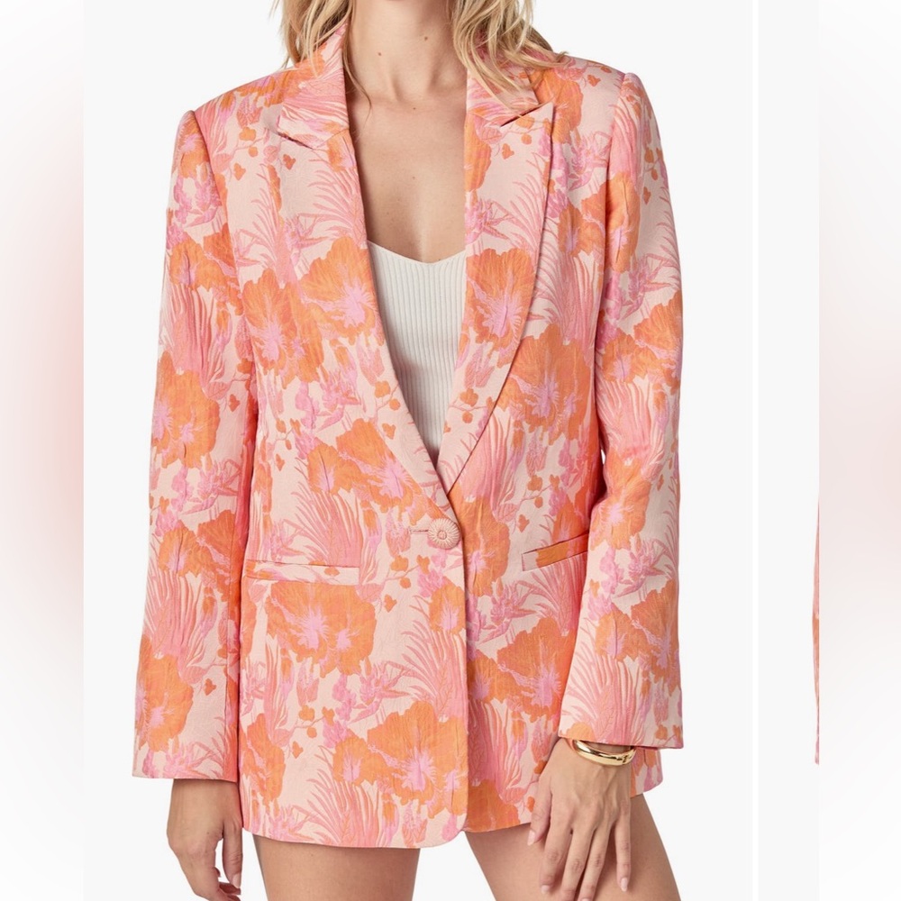 Endless Rose Vibrant Pink and Orange Floral Blazer